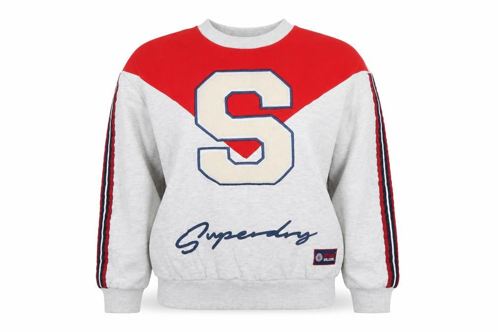 Womens UK Size S Superdry Grey Pullover Sweatshirt