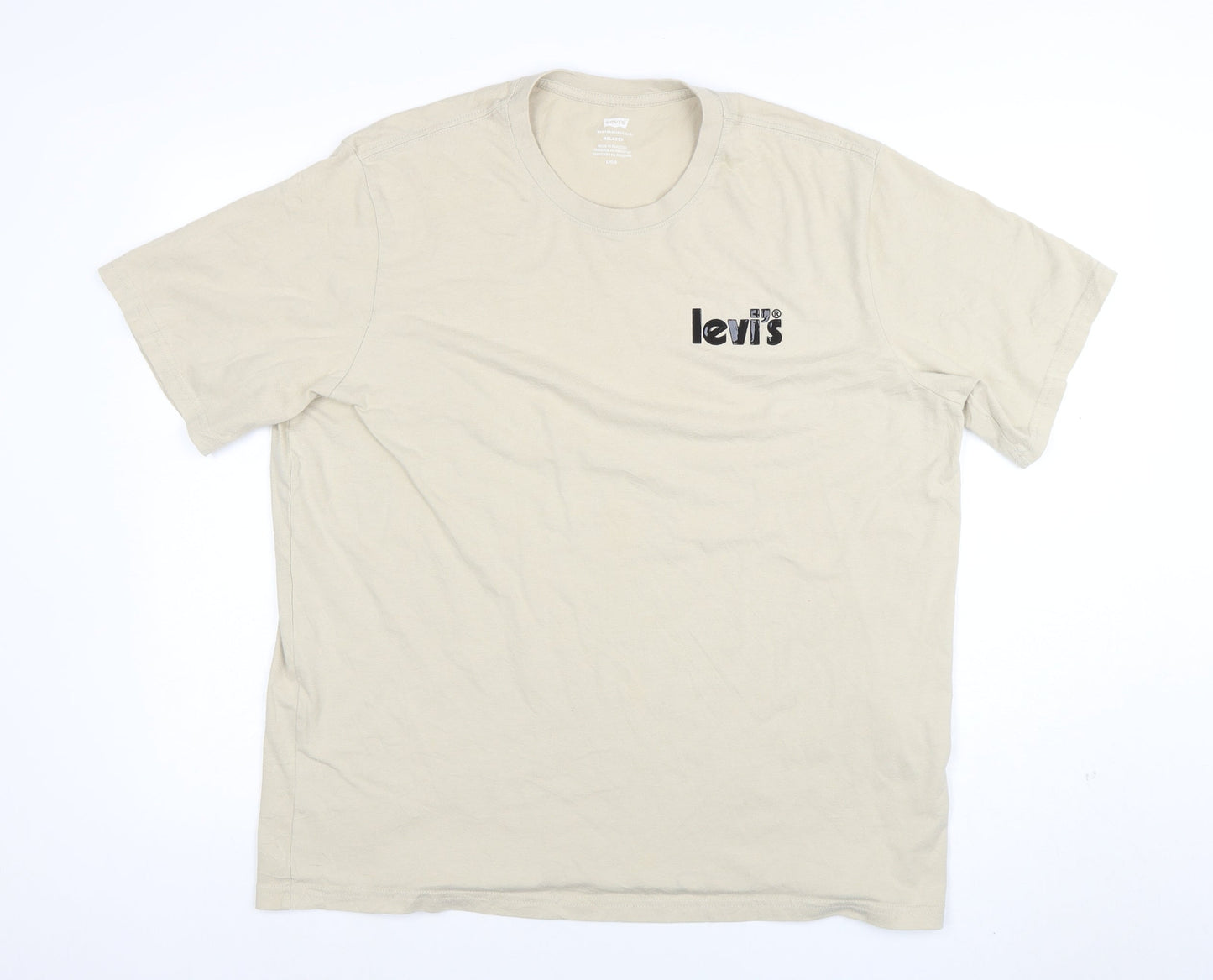 Levi's Men's Beige Relaxed Fit Cotton Blend Short Sleeve T-Shirt Size L