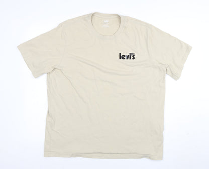 Levi's Men's Beige Relaxed Fit Cotton Blend Short Sleeve T-Shirt Size L