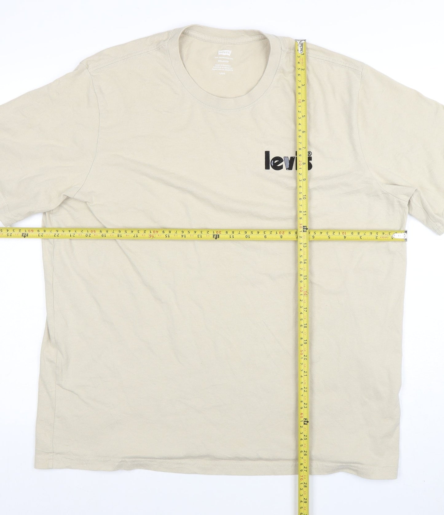 Levi's Men's Beige Relaxed Fit Cotton Blend Short Sleeve T-Shirt Size L
