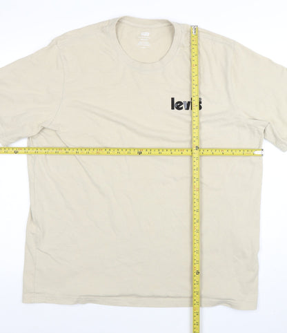 Levi's Men's Beige Relaxed Fit Cotton Blend Short Sleeve T-Shirt Size L