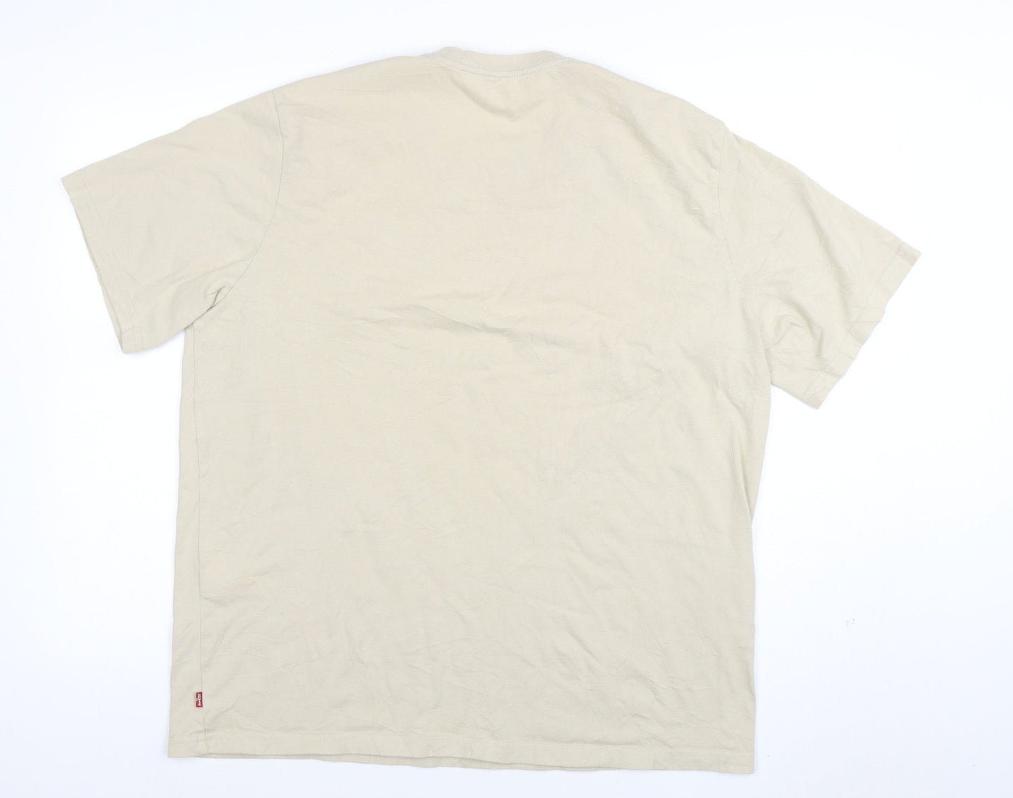 Levi's Men's Beige Relaxed Fit Cotton Blend Short Sleeve T-Shirt Size L