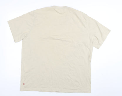 Levi's Men's Beige Relaxed Fit Cotton Blend Short Sleeve T-Shirt Size L