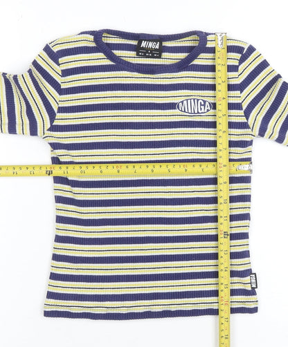Womens UK Size S Minga London Blue Basic T-Shirt