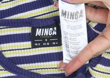 Womens UK Size S Minga London Blue Basic T-Shirt