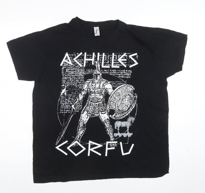 Mens UK Size L SOL'S Black  T-Shirt