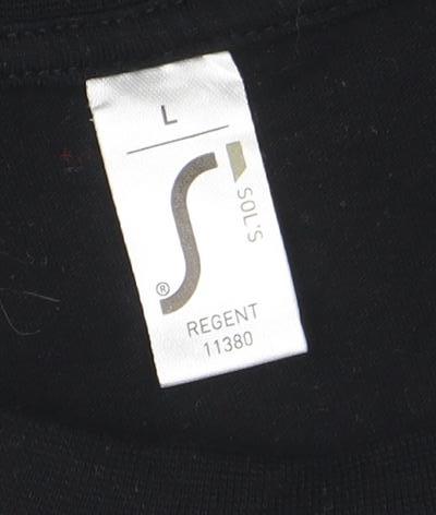 Mens UK Size L SOL'S Black  T-Shirt