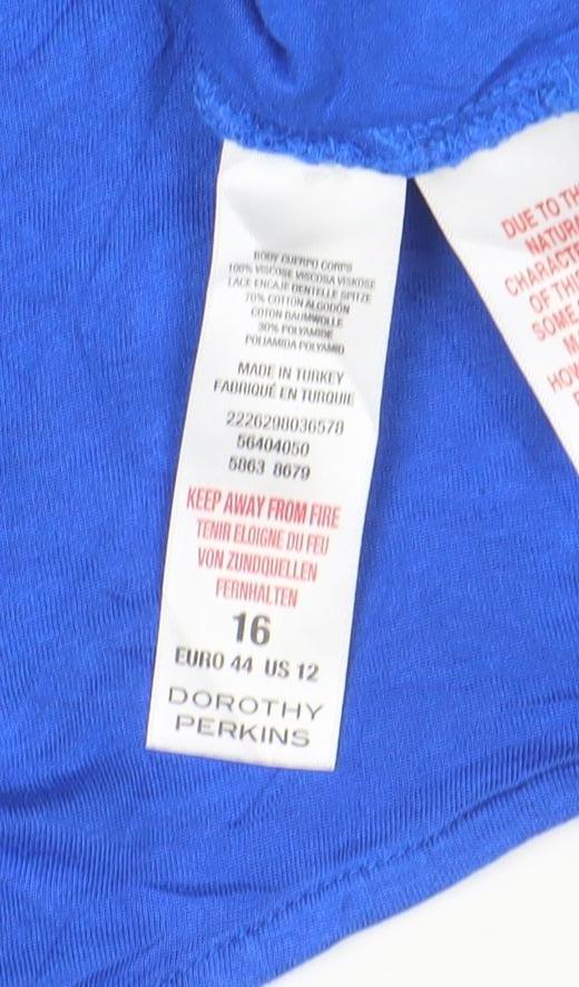 Womens UK Size 16 Dorothy Perkins Blue Camisole Blouse