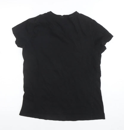 Puma Women's Black Crew Neck Short Sleeve Cotton T-Shirt Size M