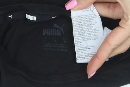 Puma Women's Black Crew Neck Short Sleeve Cotton T-Shirt Size M