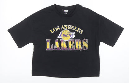Womens UK Size M NBA Black Basic T-Shirt