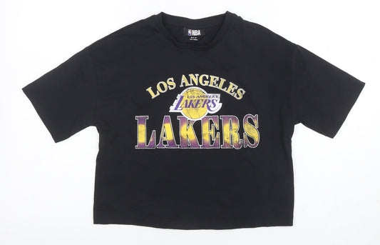 Womens UK Size M NBA Black Basic T-Shirt