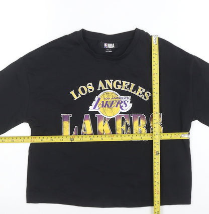 Womens UK Size M NBA Black Basic T-Shirt