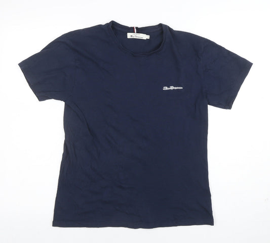 Ben Sherman Men's Blue Small Crew Neck Cotton T-Shirt