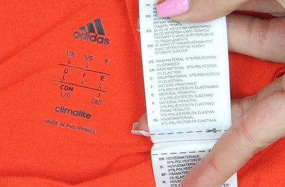 Mens UK Size L adidas Orange  T-Shirt