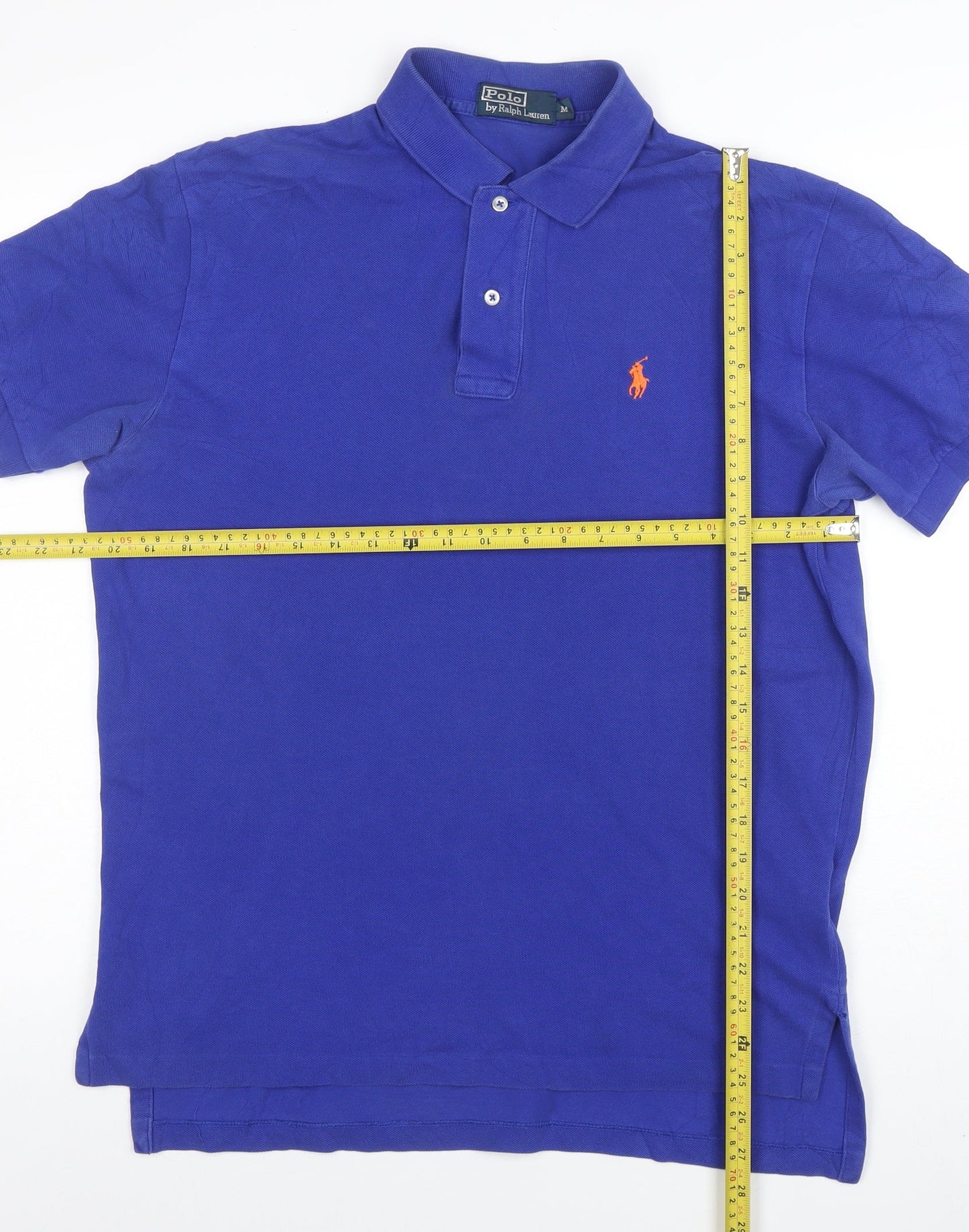 Ralph Lauren Men's Blue Cotton Short Sleeve Polo Shirt M