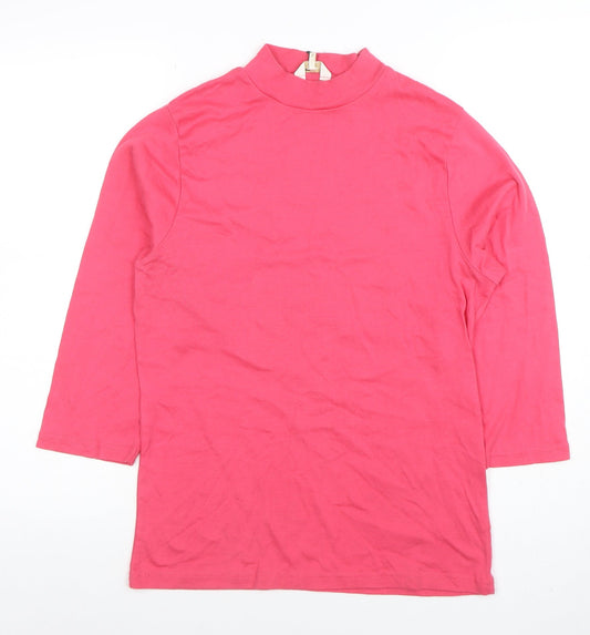 Womens UK Size 14 Cotton Traders Pink Basic T-Shirt