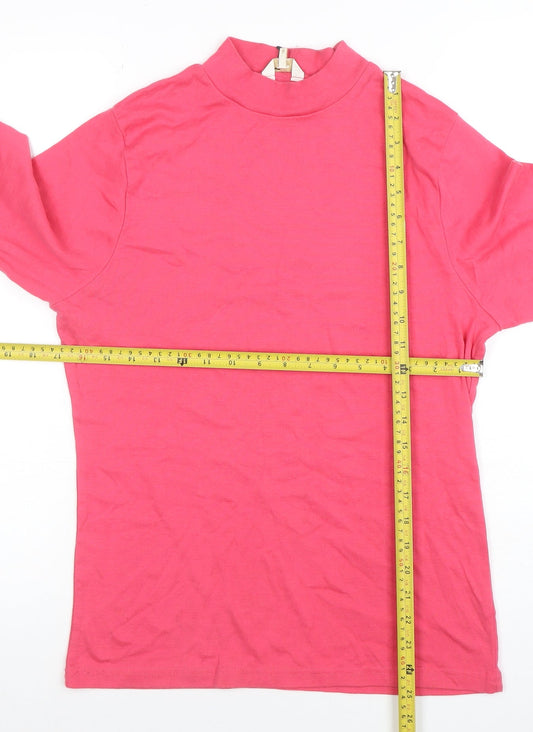 Womens UK Size 14 Cotton Traders Pink Basic T-Shirt