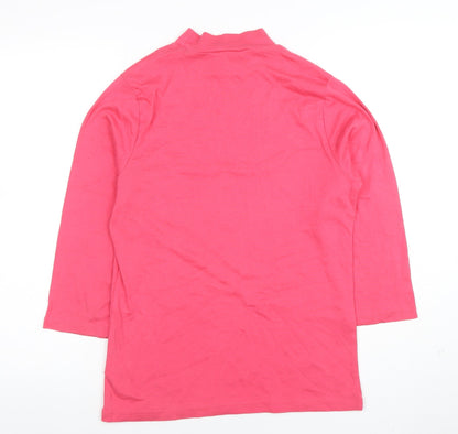 Womens UK Size 14 Cotton Traders Pink Basic T-Shirt