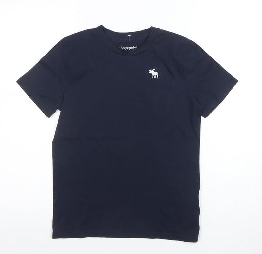 Abercrombie Kids Boys Blue 13-14 Years Cotton Logo Short Sleeve T-Shirt