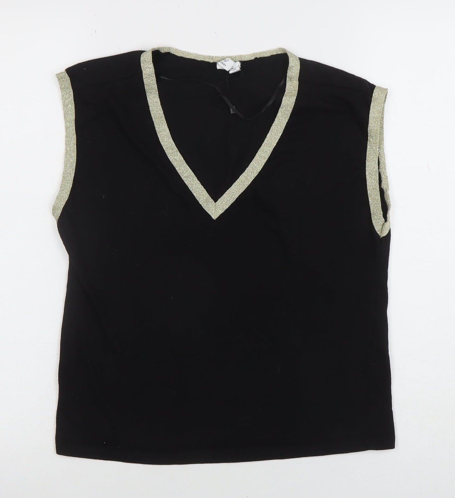 Womens UK Size S VERO MODA Black Basic T-Shirt