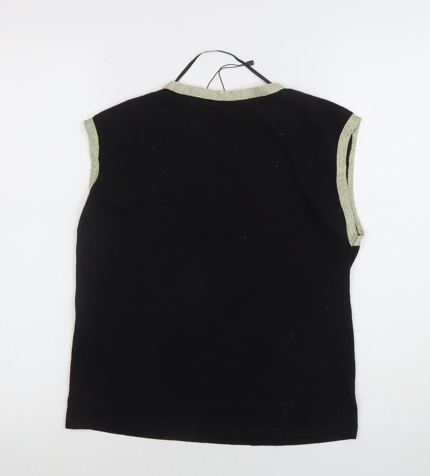 Womens UK Size S VERO MODA Black Basic T-Shirt