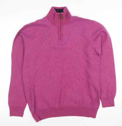 Mens UK Size M Brook Taverner Pink Full Zip Jumper