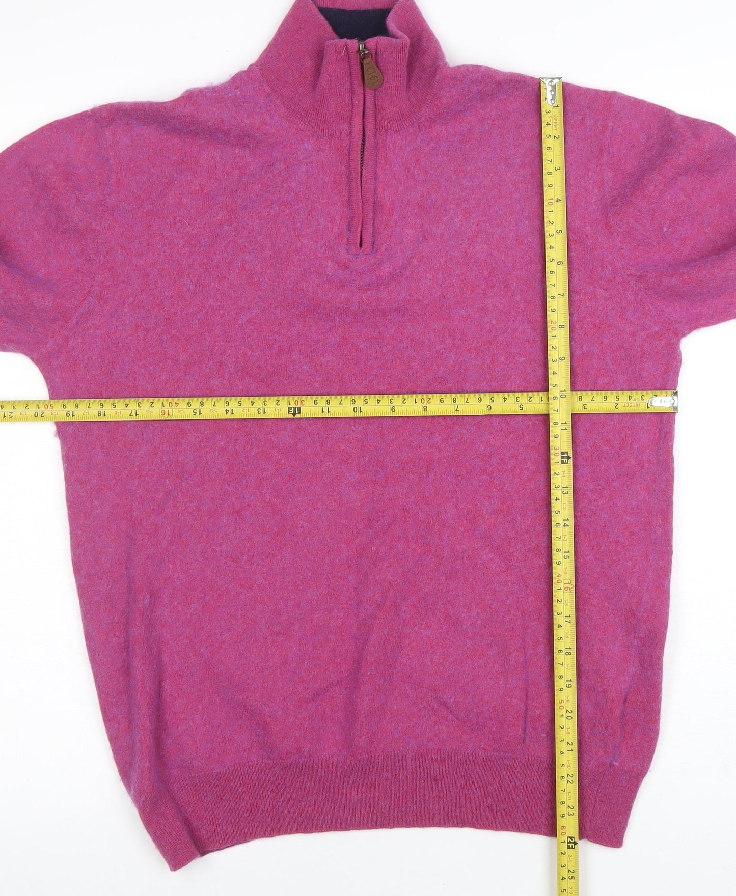 Mens UK Size M Brook Taverner Pink Full Zip Jumper