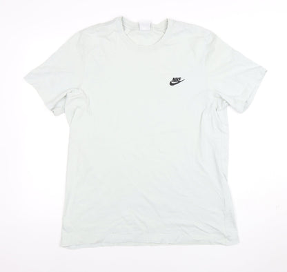 Nike Men's Light Grey Cotton Short Sleeve Crew Neck T-Shirt Size L