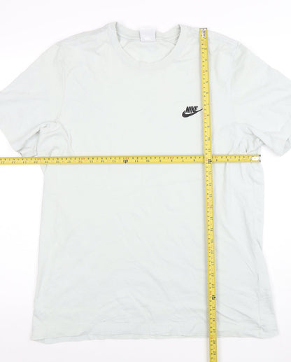 Nike Men's Light Grey Cotton Short Sleeve Crew Neck T-Shirt Size L