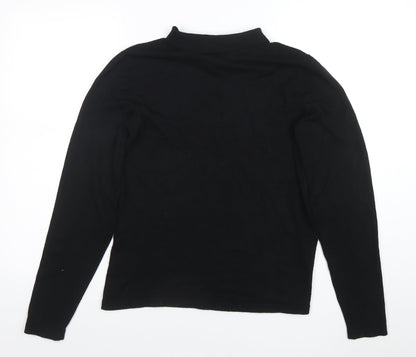 Warehouse Women's Black Collared Long Sleeve Knit Jumper Size 14
