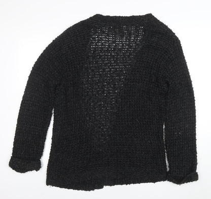 Pins and Needles Womens Black XS Open-Knit Long Sleeve Cardigan