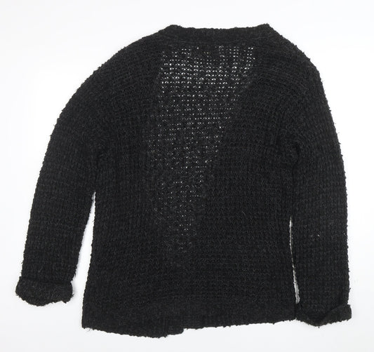 Pins and Needles Womens Black XS Open-Knit Long Sleeve Cardigan
