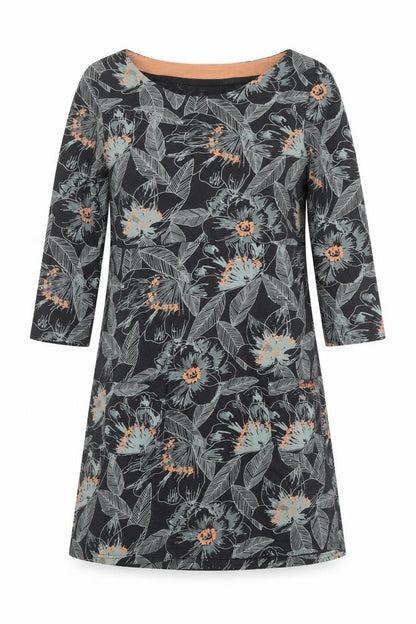 White Stuff Women's Blue Floral Jersey Shift Dress Size 10