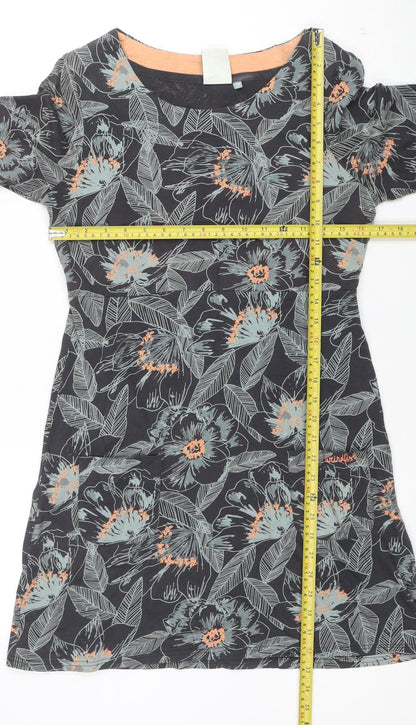 White Stuff Women's Blue Floral Jersey Shift Dress Size 10