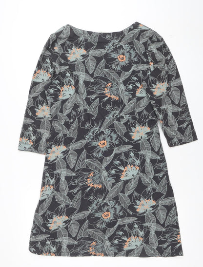 White Stuff Women's Blue Floral Jersey Shift Dress Size 10