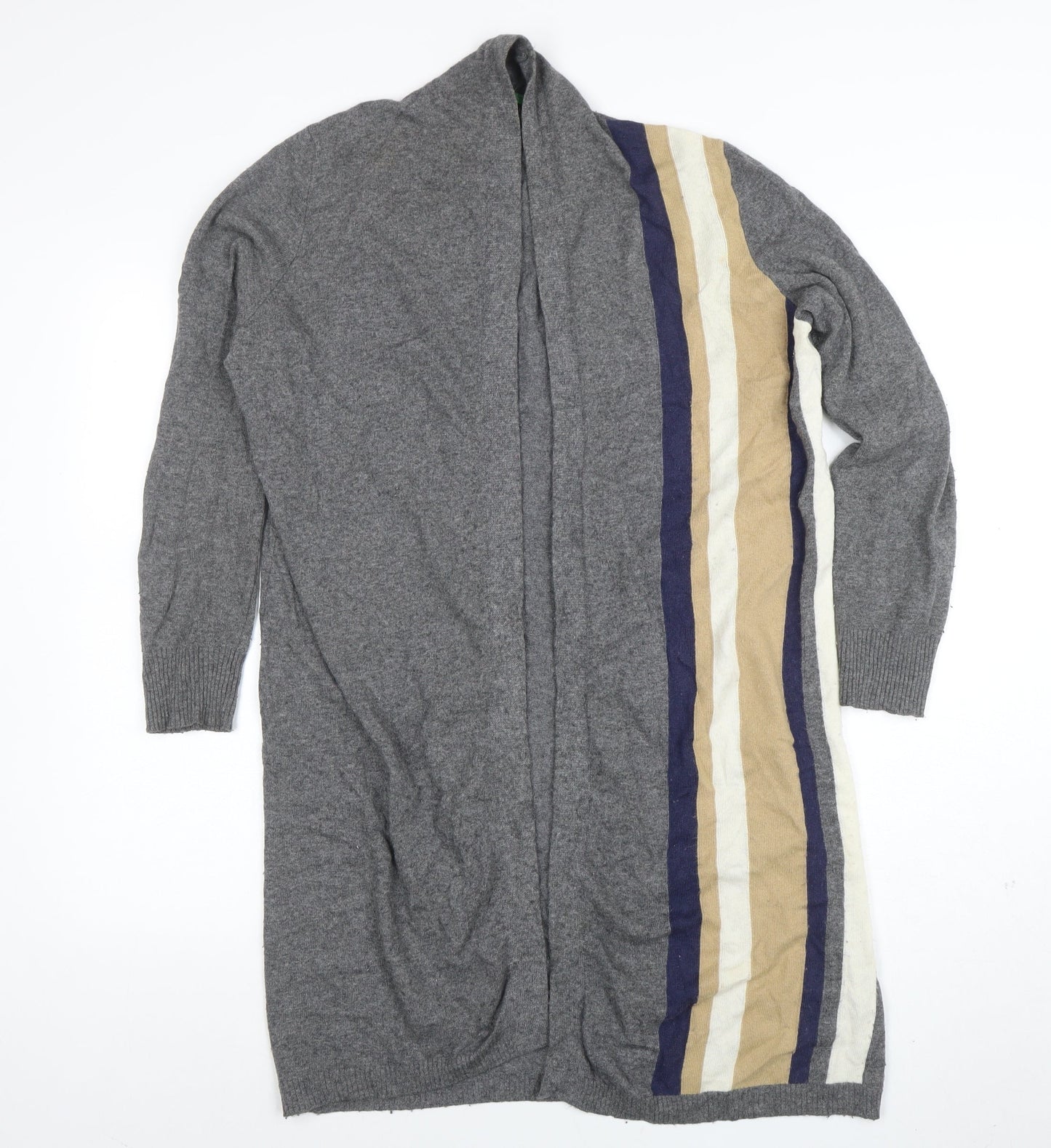 Womens UK Size M United Colors of Benetton Grey Cardigan Jumper