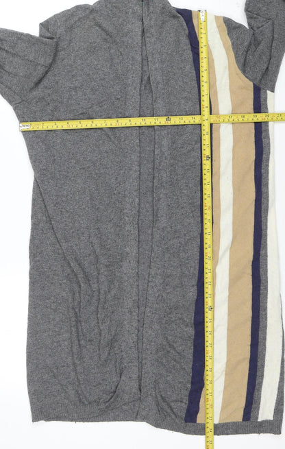 Womens UK Size M United Colors of Benetton Grey Cardigan Jumper