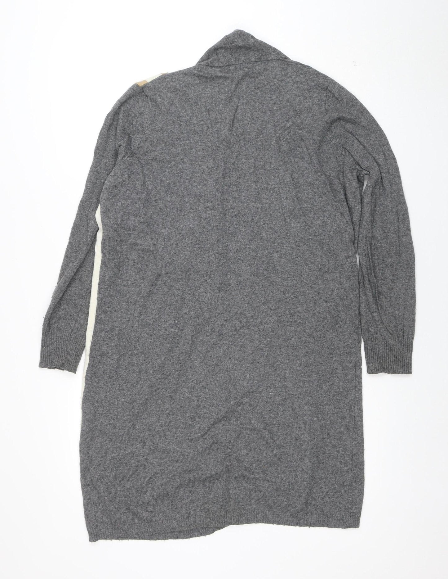 Womens UK Size M United Colors of Benetton Grey Cardigan Jumper