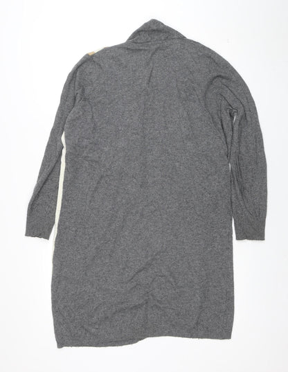 Womens UK Size M United Colors of Benetton Grey Cardigan Jumper