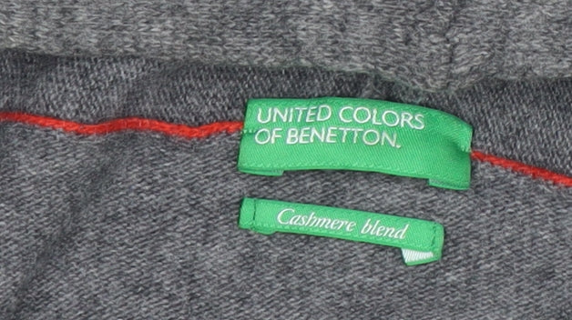Womens UK Size M United Colors of Benetton Grey Cardigan Jumper