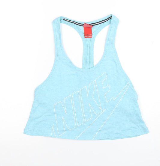 Womens UK Size S Nike Blue Cropped Tank