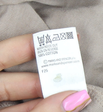 Womens UK Size 14 Marks and Spencer Beige Cropped Blouse