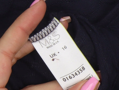 Womens UK Size 16 Marks and Spencer Blue Tunic Blouse