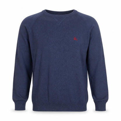 Simon Carter Men’s Blue Cotton Cashmere Crew Neck Jumper Size M