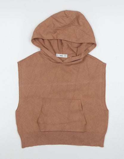 Womens UK Size XS MNG Brown Pullover Jumper