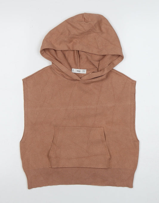 Womens UK Size XS MNG Brown Pullover Jumper
