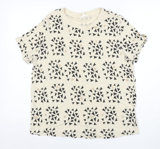 Womens UK Size 14 Per Una Beige Basic T-Shirt