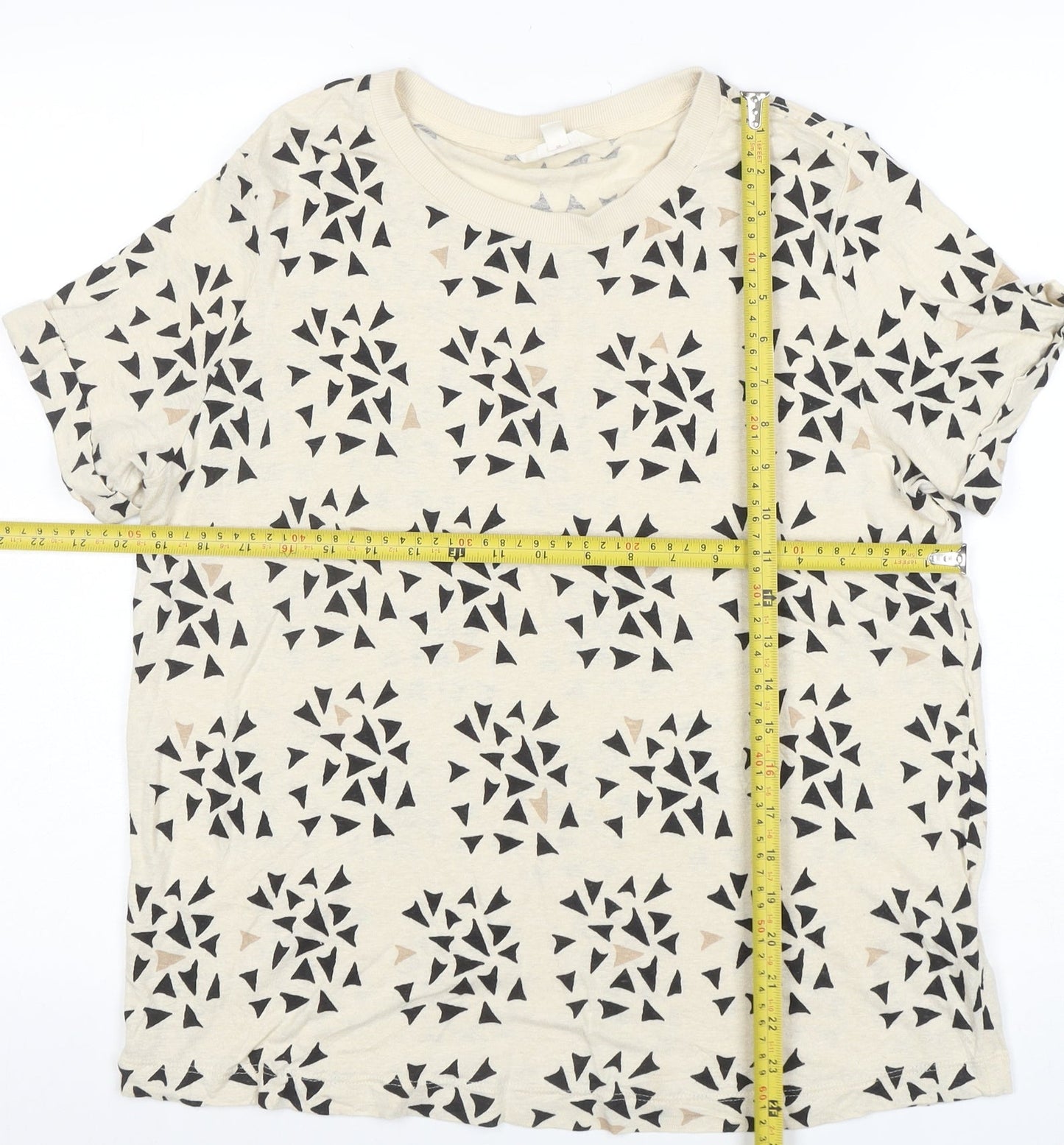 Womens UK Size 14 Per Una Beige Basic T-Shirt