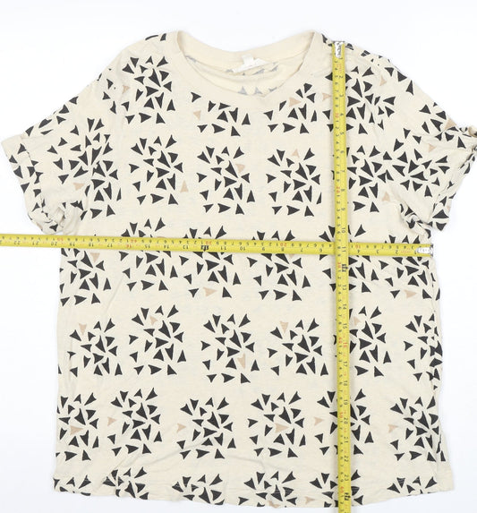 Womens UK Size 14 Per Una Beige Basic T-Shirt